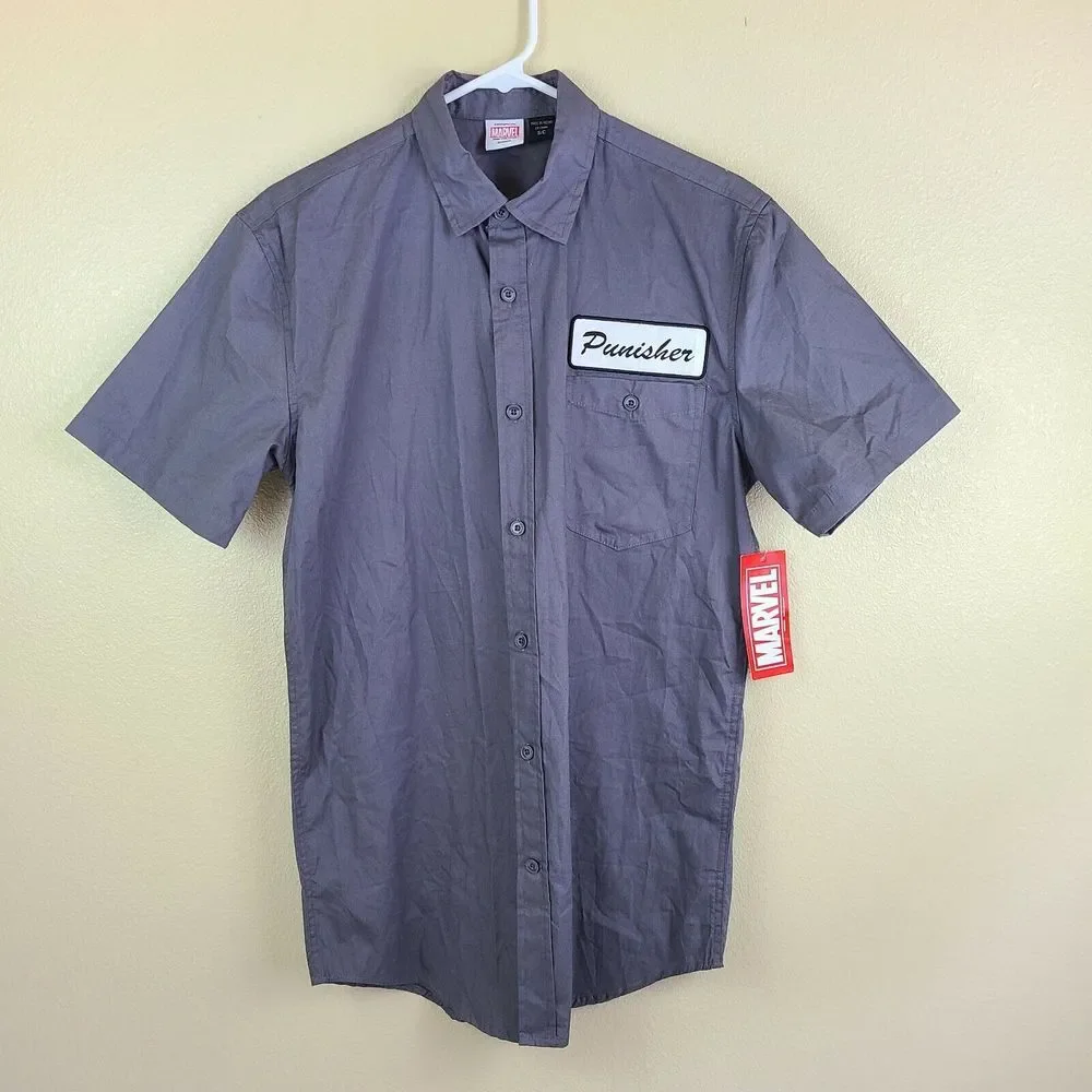 Marvel Comics "The Punisher"‎ Men's One Man Army Gray SS Mechanics shirt Small - Picture 2 of 7